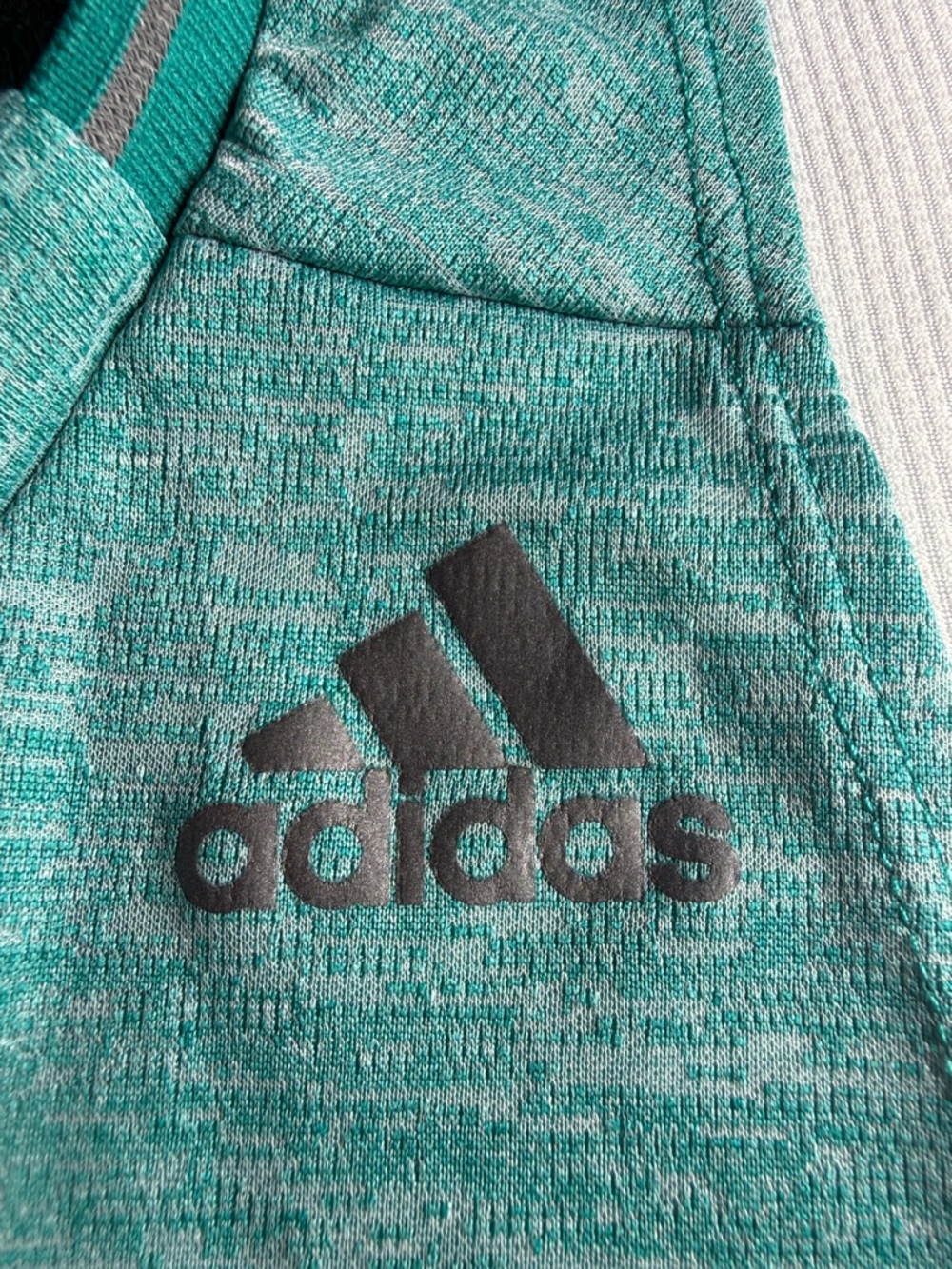 adidas Teal Heather Performance Racerback Tank - Picture 3 of 9